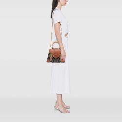 Pre Owned Goyard Black Goyardine Saigon Structured PM