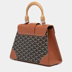 Pre Owned Goyard Black Goyardine Saigon Structured PM