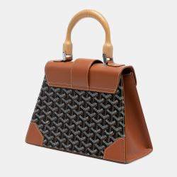 Pre Owned Goyard Black Goyardine Saigon Structured PM