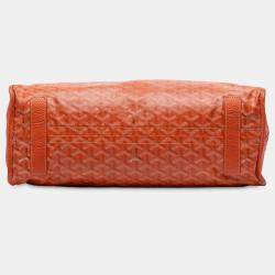 Pre Owned Goyard Orange Goyardine Sac Hardy Pet Carrier PM