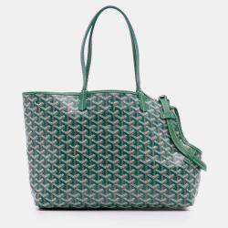 مملوكة مسبقًا Goyard Green Goyardine Chien-Gris Pet Carrier