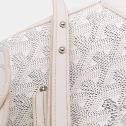 Pre Owned Goyard Coated Canvas White Mini Goyardine Saigon Souple