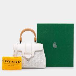 Pre Owned Goyard Coated Canvas White Mini Goyardine Saigon Souple