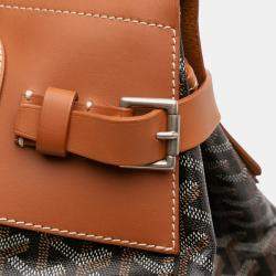 Pre Owned Goyard Black Brown Goyardine Steamer PM