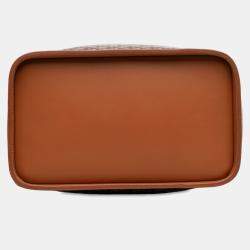 Pre Owned Goyard Black Brown Goyardine Steamer PM