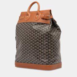 Pre Owned Goyard Black Brown Goyardine Steamer PM