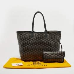 مملوكة مسبقًا حقيبة يد توتس جويارد سان لويز جلد وكانفاس جوياردين أسود مقوى PM