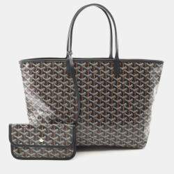 مملوكة مسبقًا Goyard Saint Louis Pm Tote Bag In Coated Canvas And Leather Black Multicolor