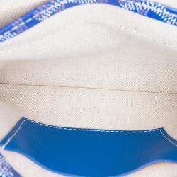 Pre Owned Goyard Blue Goyardine Plumet Pocket Wallet