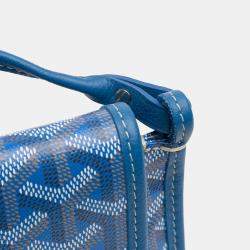 Pre Owned Goyard Blue Goyardine Plumet Pocket Wallet