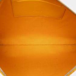 Pre Owned Goyard Yellow Goyardine Senat MM Clutche