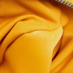 Pre Owned Goyard Yellow Goyardine Senat MM Clutche