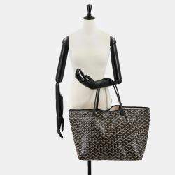 Pre Owned Goyard Saint Louis GM Black PVC Leather Tote Bag