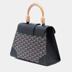 Pre Owned Goyard Black Goyardine Saigon Structured PM