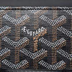 Pre Owned Goyard Black Goyardine Saigon Structured PM