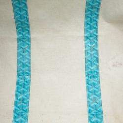 Pre Owned Goyard Blue Goyardine Reversible Belharra Tote