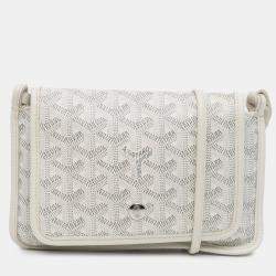Pre Owned Goyard White Goyardine Plumet Pocket Wallet