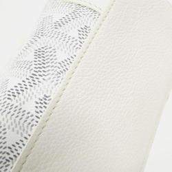 Pre Owned Goyard White Coated Canvas Leather Saigon Handbag