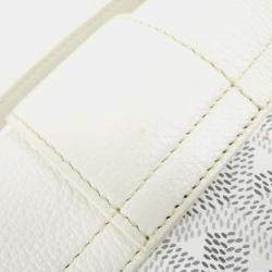 Pre Owned Goyard White Coated Canvas Leather Saigon Handbag