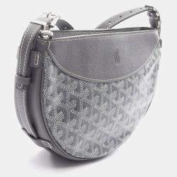 مملوكة مسبقًا Goyard Hirondelle Shoulder Bag In Coated Canvas And Leather Gray White.