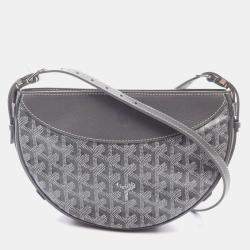 مملوكة مسبقًا Goyard Hirondelle Shoulder Bag In Coated Canvas And Leather Gray White.