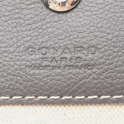 Pre Owned Goyard Saint Louis Gm Tote Bag Coated Canvas And Leather  Gray White