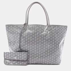 مملوكة مسبقًا Goyard Saint Louis Gm Tote Bag Coated Canvas And Leather  Gray White
