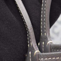 Pre Owned Goyard Saint Louis Gm Tote Bag Coated Canvas And Leather  Gray White