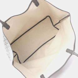 Pre Owned Goyard Saint Louis Gm Tote Bag Coated Canvas And Leather  Gray White