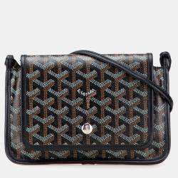 Pre Owned Goyard Plumet Pouch Wallet Black Leather