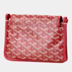 Pre Owned Goyard Plumet Pouch Wallet Red Leather