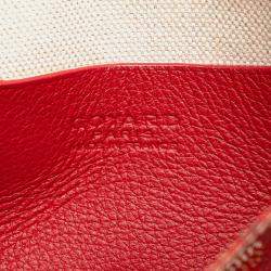 Pre Owned Goyard Plumet Pouch Wallet Red Leather