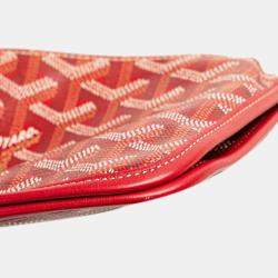 Pre Owned Goyard Plumet Pouch Wallet Red Leather