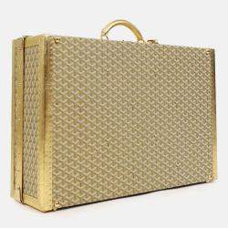 مملوكة مسبقًا Goyard Gold Goyardine Grand Hotel 70 Suitcase Trunk With Key