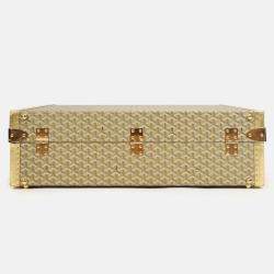 مملوكة مسبقًا Goyard Gold Goyardine Grand Hotel 70 Suitcase Trunk With Key