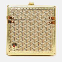 مملوكة مسبقًا حقيبة الزينة من قماش كانفاس ذهبي مطلي مع مفتاح من جويارد