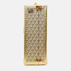Pre Owned Goyard Gold Goyardine Manoir MM Briefcase With Key