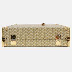 Pre Owned Goyard Gold Goyardine Manoir MM Briefcase With Key