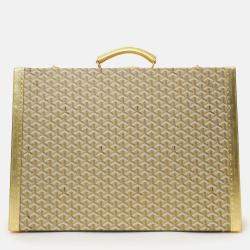 Pre Owned حقيبة فندق كبير 60 جويرد ذهبية غويردين كانفاس مصفح