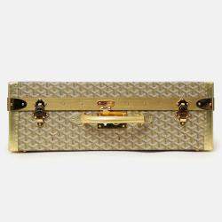 Pre Owned حقيبة فندق كبير 60 جويرد ذهبية غويردين كانفاس مصفح