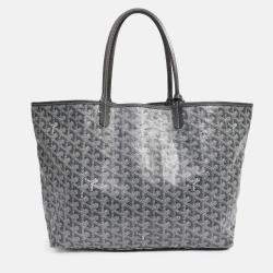 Pre Owned Goyard 2014 Grey Goyardine St. Louis PM Tote with Pouch