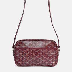 Pre Owned Goyard Burgundy Goyardine Canvas Cap-Vert PM Crossbody Bag