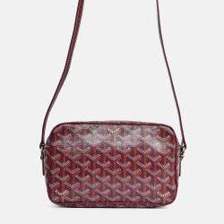 Pre Owned Goyard Burgundy Goyardine Canvas Cap-Vert PM Crossbody Bag