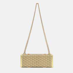 Pre Owned Goyard Gold Goyardine Coated Canvas Saint-Honore Trunk Bag With Strap