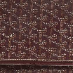 Pre Owned Goyard Sainte Marie Burgundy Goyardine Coated Canvas Clutch