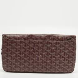 Pre Owned Goyard Sainte Marie Burgundy Goyardine Coated Canvas Clutch