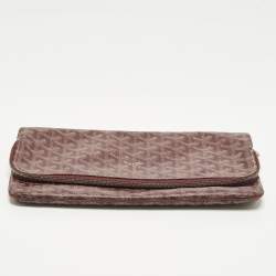 Pre Owned Goyard Sainte Marie Burgundy Goyardine Coated Canvas Clutch