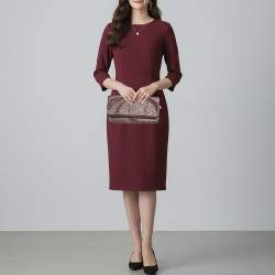 Pre Owned Goyard Sainte Marie Burgundy Goyardine Coated Canvas Clutch