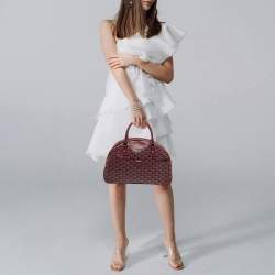 Pre Owned حقيبة جويرد جولدين مقوى وقماش جلدي أرجواني متوسط سانت جان