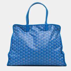 Pre Owned Goyard Blue Goyardine Sac Hardy Pet Carrier PM